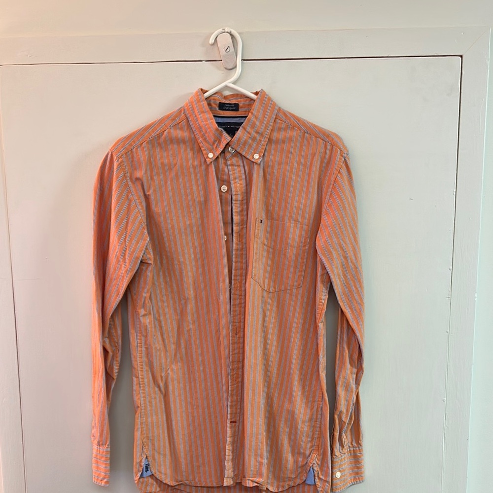 Tommy Hilfiger Orange Casual Button Down Shirt
